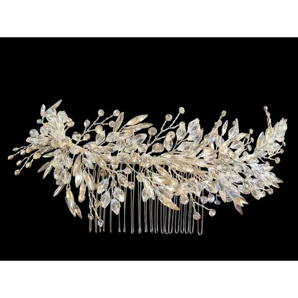 Silver/Crystal Woven Large Hairpiece